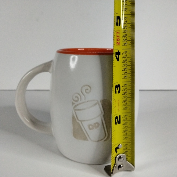 2012 Dunkin Donuts Coffee Mug 14 Oz. Orange and White with Engraved Logo - Picture 10 of 10